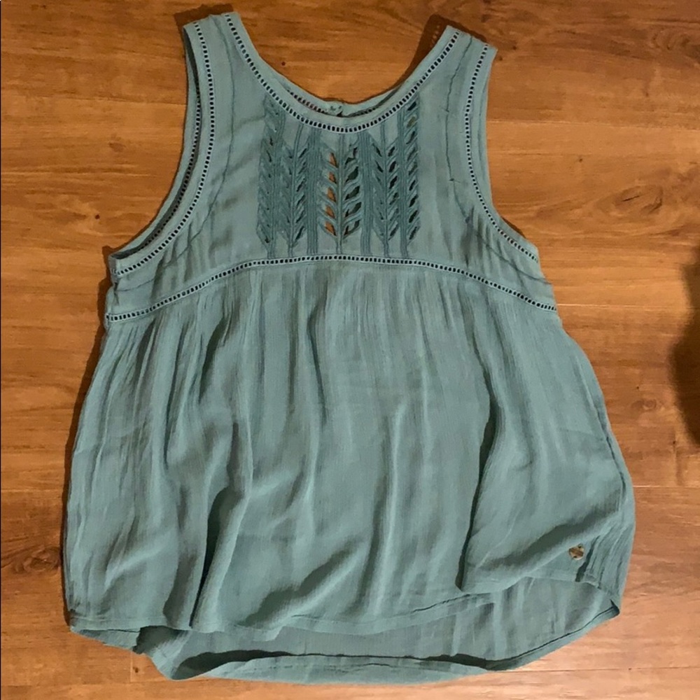 flowy teal tank top